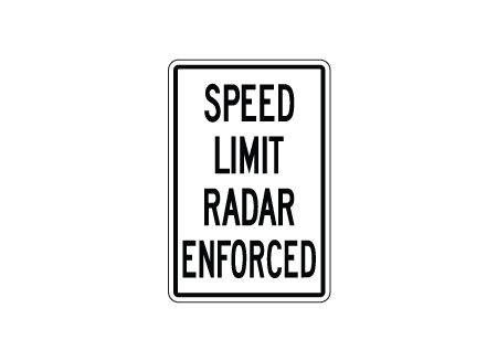 Speed Limit Radar Enforced 18x12 Sign Image