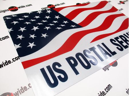 U.S. Postal Service Flag 14x24 reflective magnetic sign image