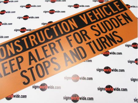 Construction Vehicle Sign 12x36