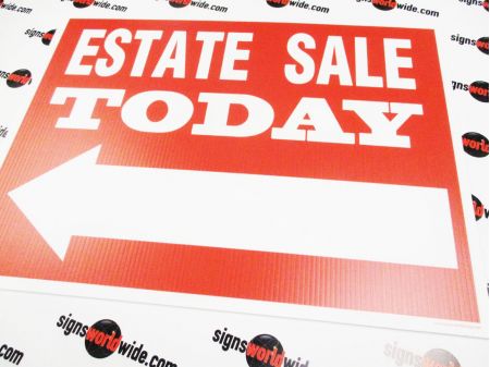 Estate Sale Left arrow sign image