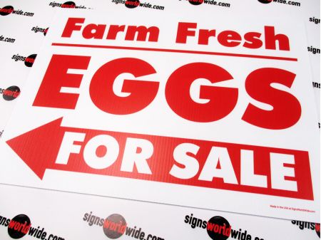 Farm Fresh Eggs Left Arrow Sign Image