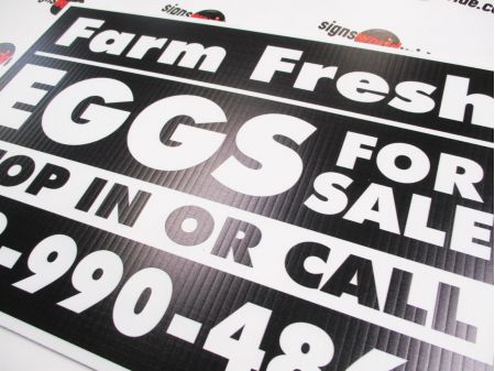 Farm Fresh Eggs B&W 12x18 sign image 1