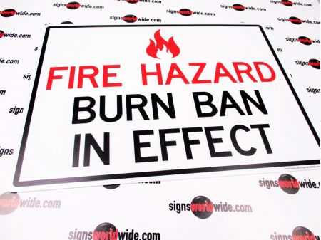 Fire hazard burn ban 2 sign image 1