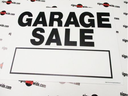 Garage Sale B&W Sign image