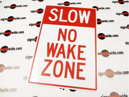 Slow No Wake Zone Aluminum Sign