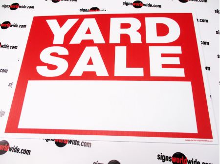 Yard Sale R&W sign image