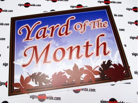 Yard of the Month leafy sign image