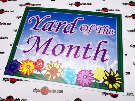 Yard of the Month floral sign image