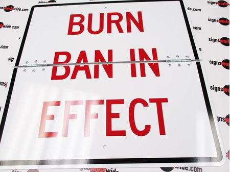 Non-reflective Burn Ban 24x24 Folding Sign Image 1 with holes