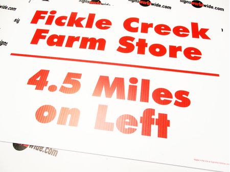 Fickle Creek Farm 4 miles sign image 1