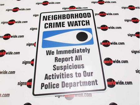 Neighborhood Crime Watch 18x12 Aluminum Sign