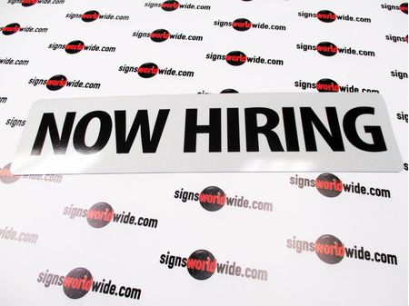 Now Hiring Reflective Option B&W Sign image 1