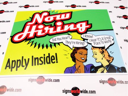 Now Hiring Retro Yard Sign Image