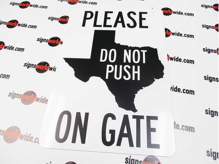 Please Do Not Push on Gate Sign Image 1