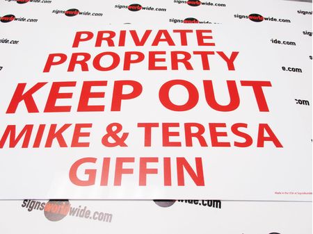 Private Property Keep Out Sign Image