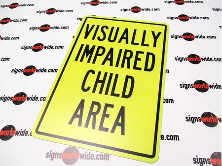Visually Impaired Child Area Sign Image 1
