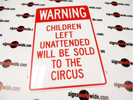 Children Left Unattended sign image 1