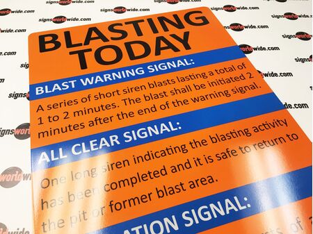 Blasting Today 36"h x 24"w Reflective Sign Image