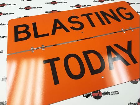 Safety First Blasting Today v2 24 x 36 Reflective Folding Sign Image