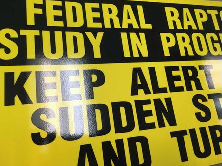 Federal Raptor Study In Progress 12x22 Sign Image 1