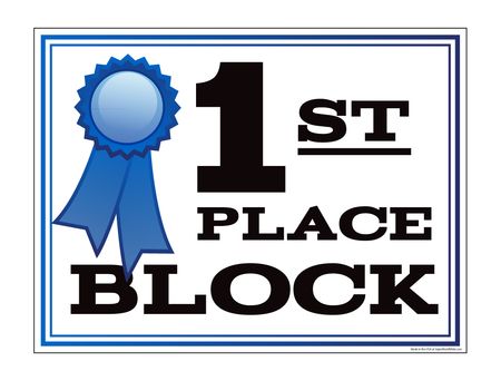 1st Place Block yard sign image