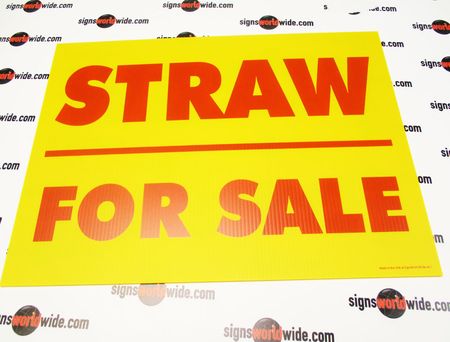 Straw For Sale Yard Sign R&Y Image 2