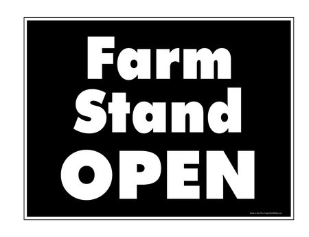 Farm Stand Open 18x24 Sign Image