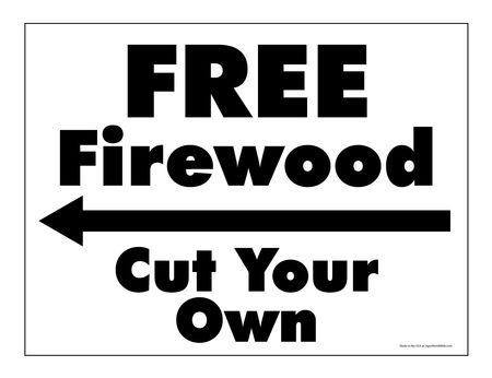 Free Firewood Left arrow yard sign image