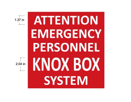 Attention Emergency Personnel Knox Box System Sign image