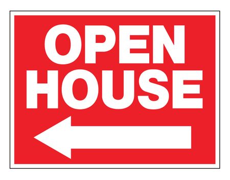 Open House Left Arrow Sign Image