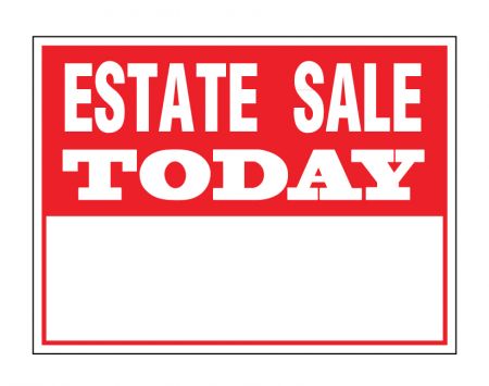 Estate sale today sign image