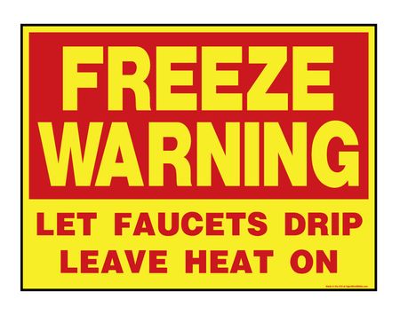 Freeze Warning R&Y sign image