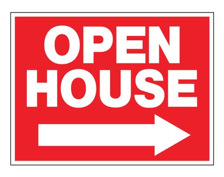 Open House Right Arrow Sign Image