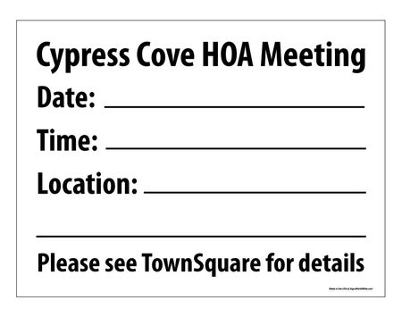 Cypress Cove HOA Yard Sign