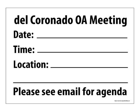 del Coronado OA Meeting Sign Image