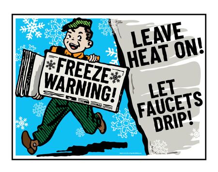 Retro Freeze Warning 18 x 24 Coroplast Sign Image 2