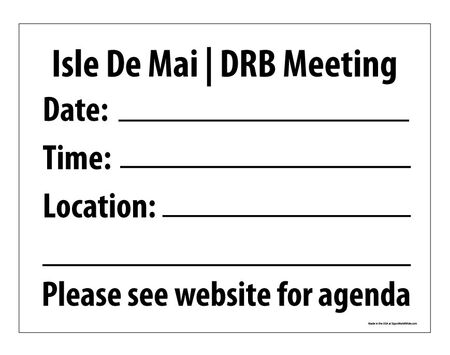 Isle De Mai DRB Meeting sign image