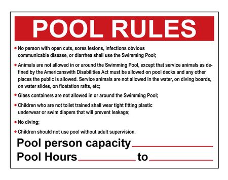 Pool Rules 18x24 Aluminum Sign Image