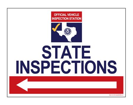 State Inspections Left Arrow 18" x 24" Coroplast sign image