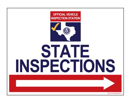 State Inspections Right Arrow 18" x 24" Coroplast sign image