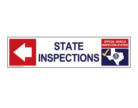 State Inspections Left Arrow 6" x 24" Coroplast sign image
