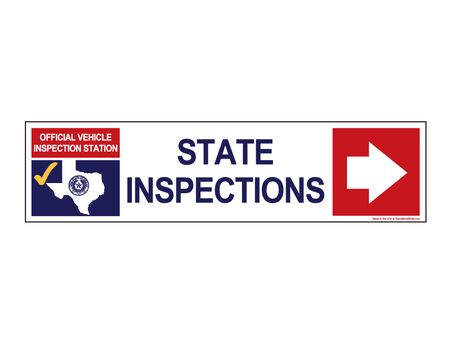 State Inspections Right Arrow 6" x 24" Coroplast sign image