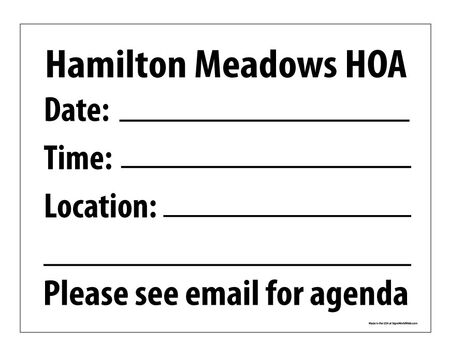 Hamilton Meadows HOA 18x24 Sign Image