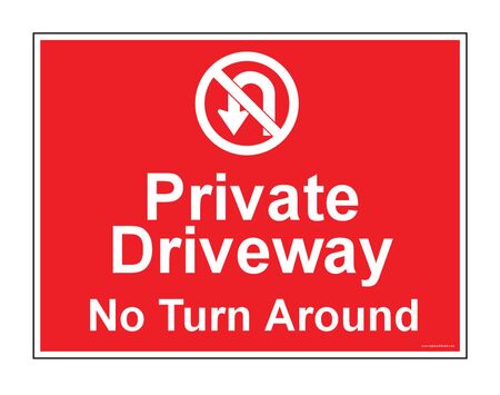 Private Driveway No Turn Around Sign Image