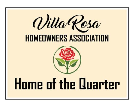 Villa Rosa Home of the Quarter 18x24 sign image