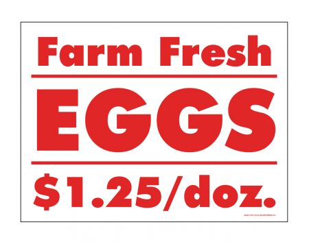 Farm Fresh Eggs per dozen sign image