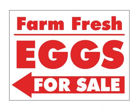 Farm Fresh Eggs Red and White sign image