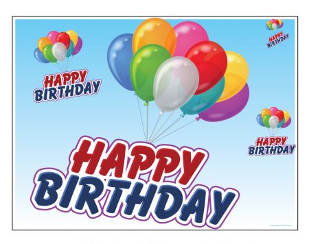 Happy Birthday Balloons sign image