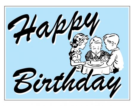 Pale Blue Happy Birthday sign image