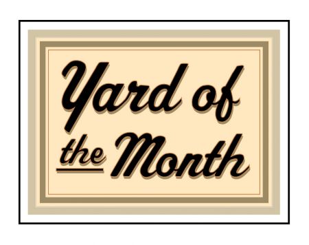 Beige Yard of the Month sign image